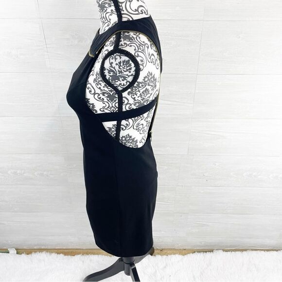 Alice + Olivia Ellie Asymmetrical Zipper Racer Back Silk Blend Mini Dress - Picture 9 of 12